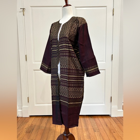Hand loom vintage long blazer made in Oaxaca mex. - Picture 6 of 9